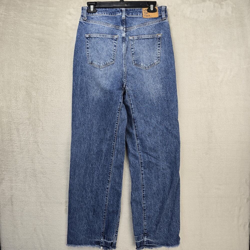 We The Free People Womens 29 Blue Relaxed Straight Slouch Frayed Hem - Picture 8 of 15
